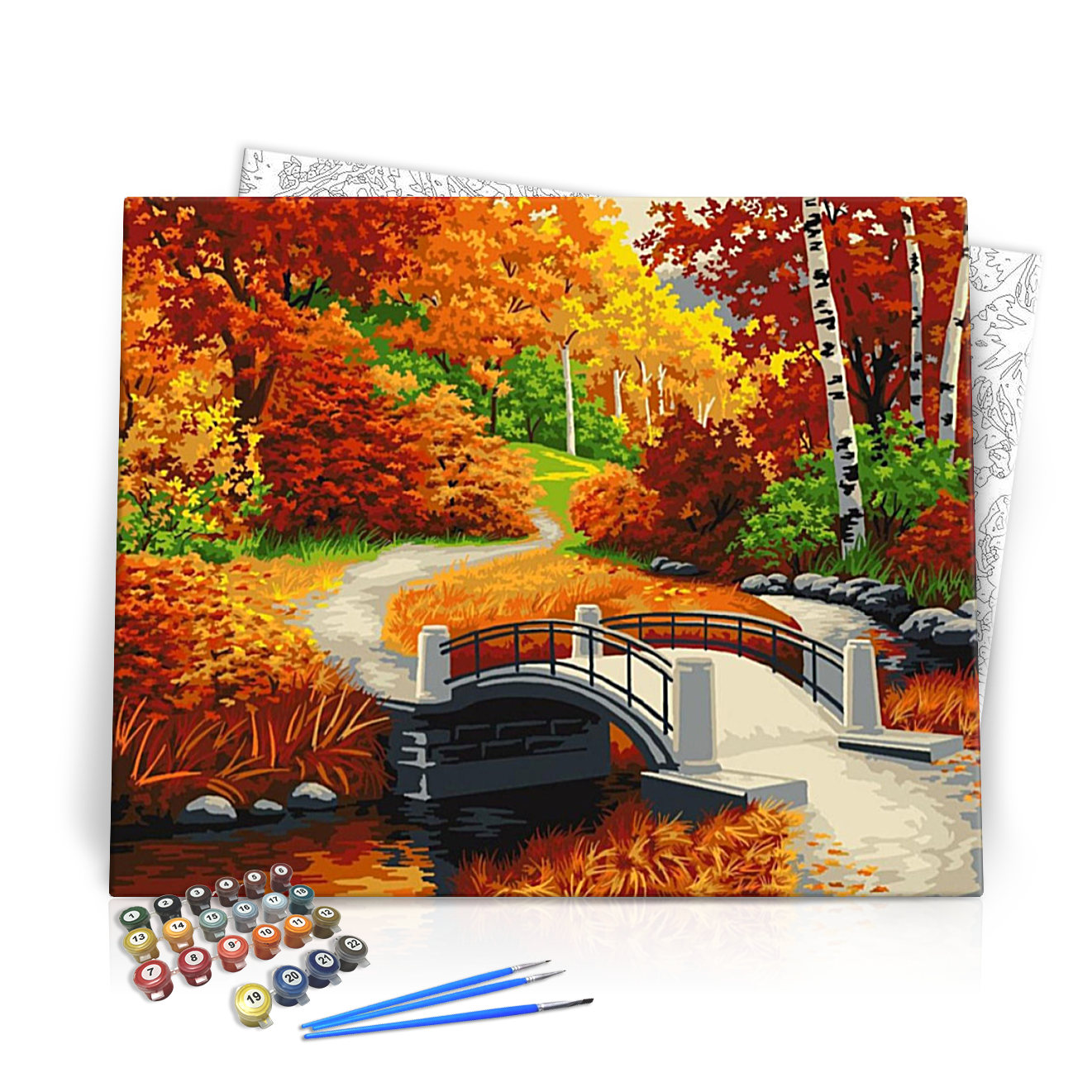 Őszi séta a parkban - számfestő készlet