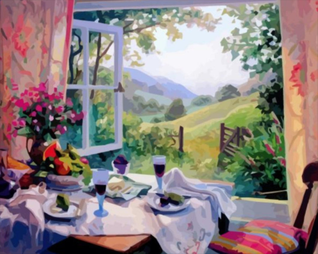 Pazar táj - számfestő készlet