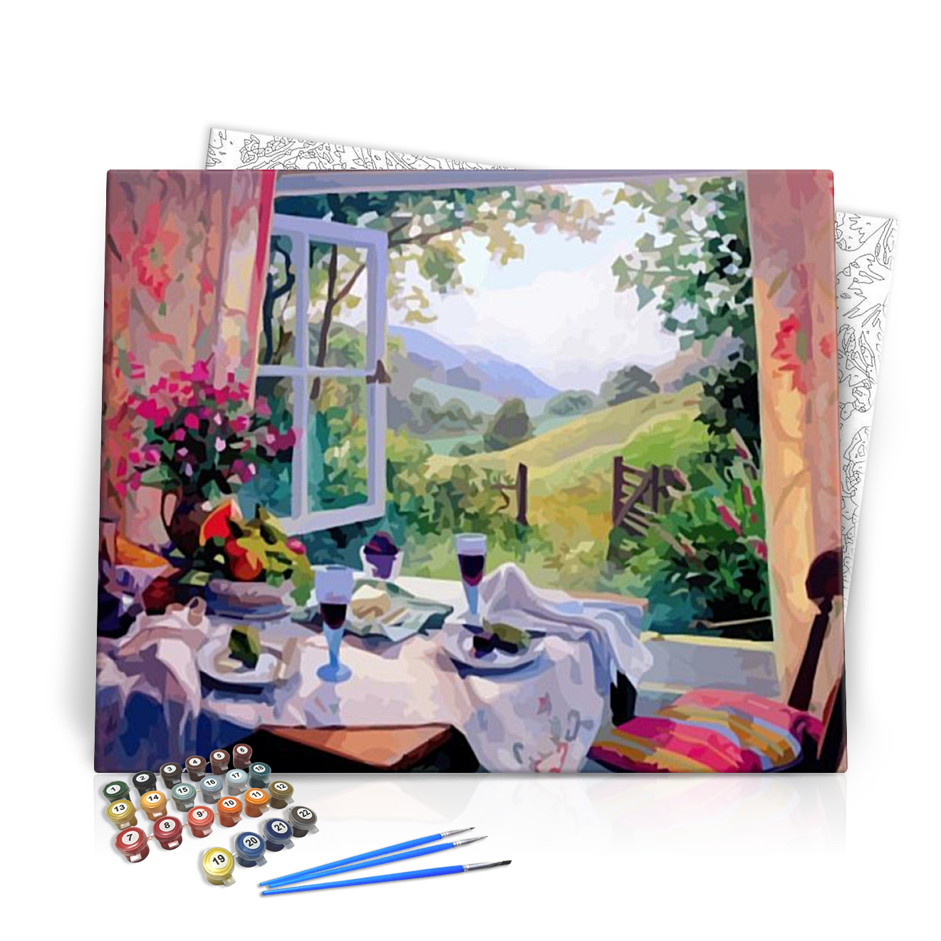 Pazar táj - számfestő készlet