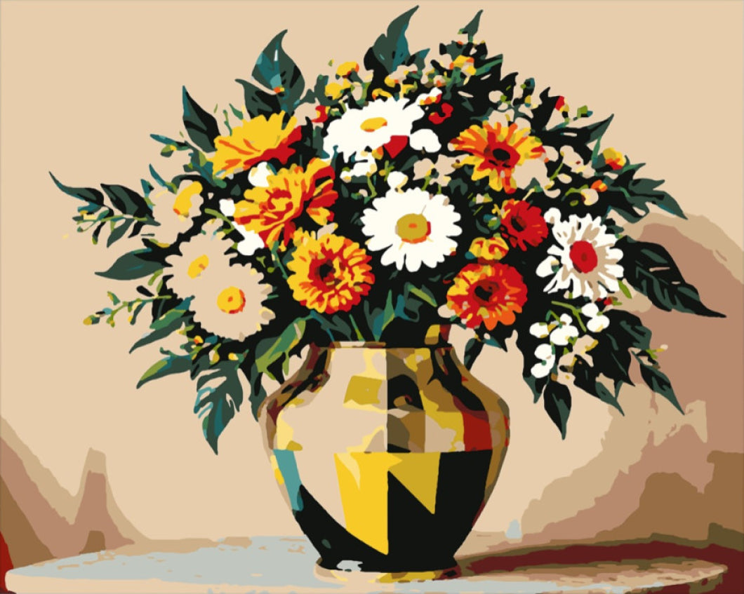 Reggeli ragyogó virágok - számfestő készlet