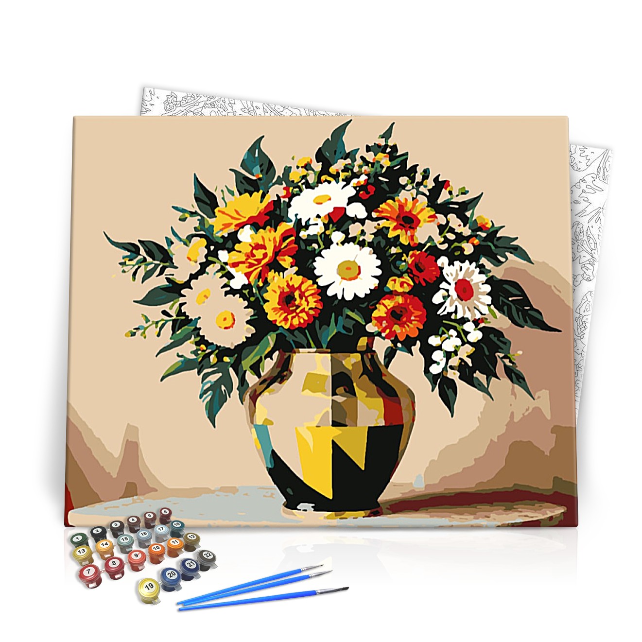 Reggeli ragyogó virágok - számfestő készlet