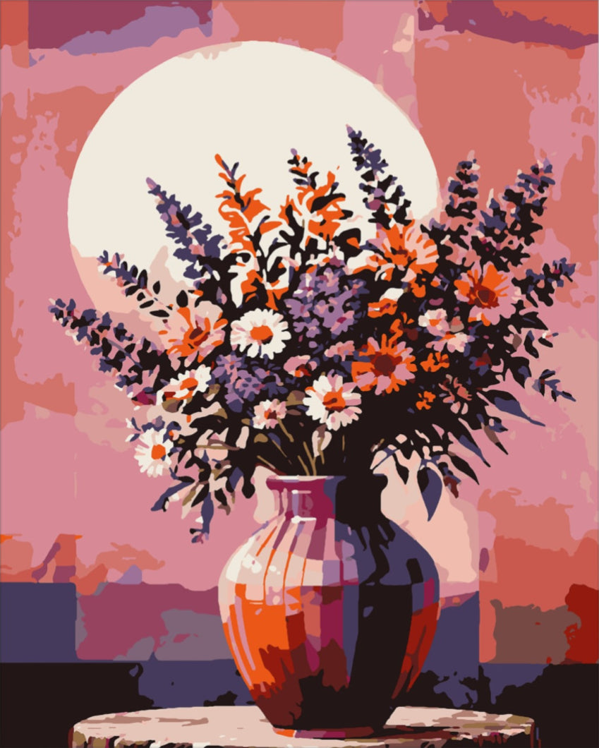 Romantikus esti csokor - számfestő készlet