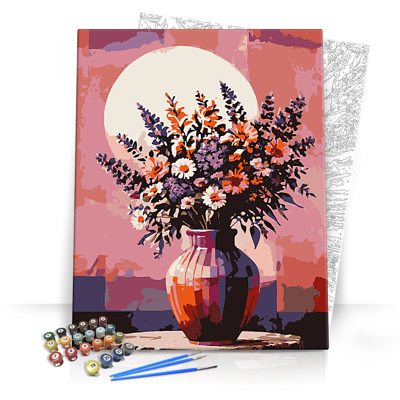 Romantikus esti csokor - számfestő készlet