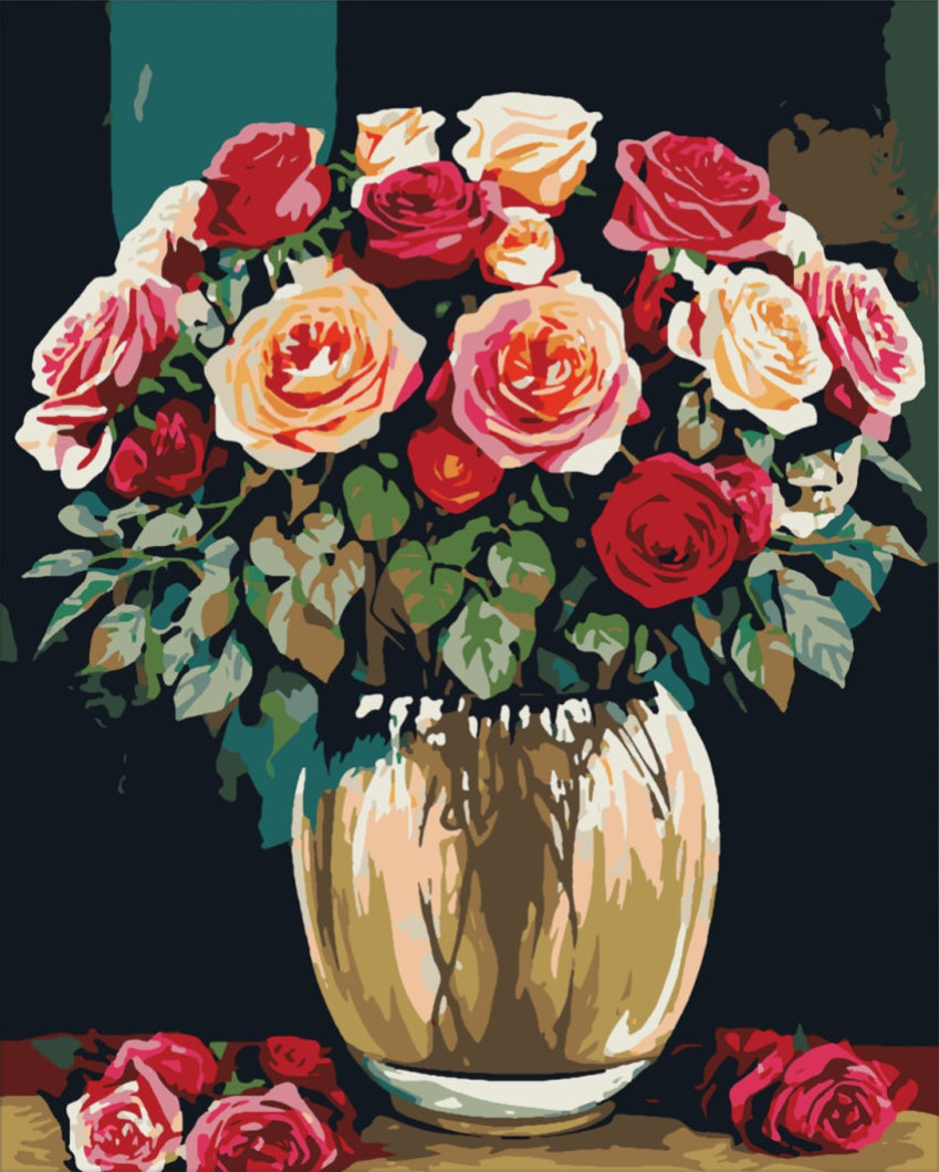 Rózsabokréta - számfestő készlet