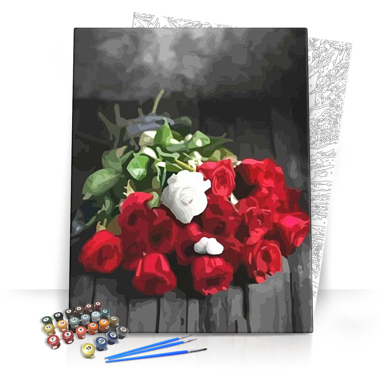 Rózsacsokor - számfestő készlet