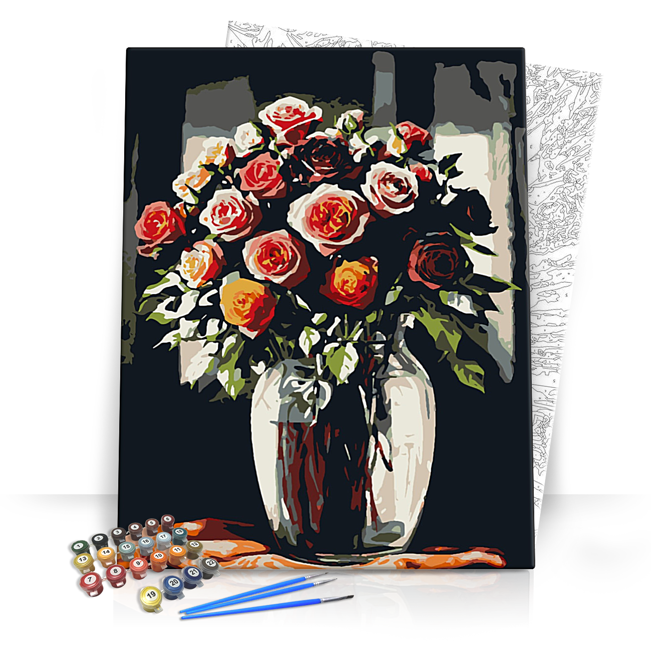 Rózsák fényjátéka - számfestő készlet