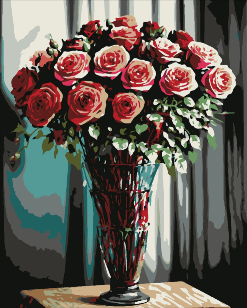 Rózsás ragyogás - számfestő készlet