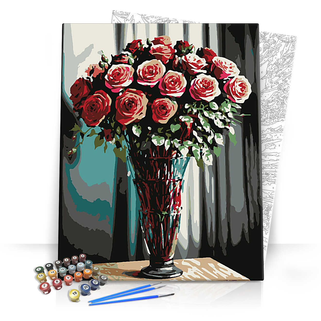 Rózsás ragyogás - számfestő készlet