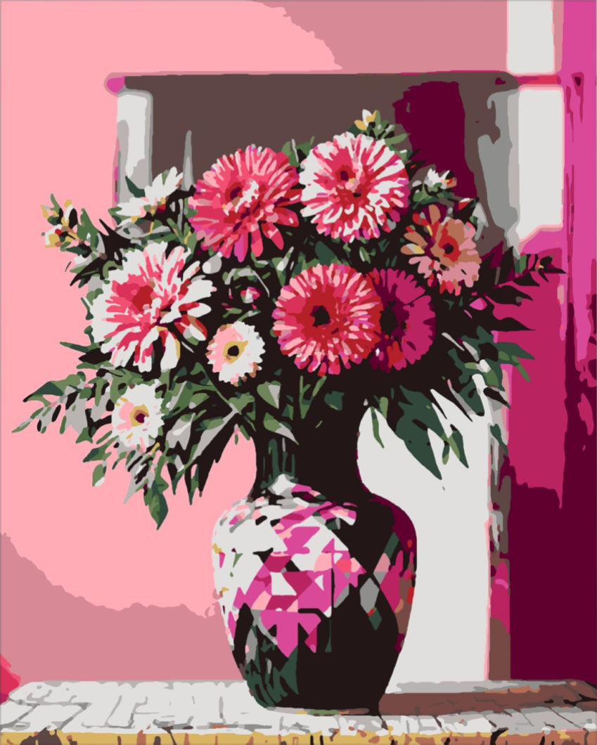 Rózsaszín árnyékok - számfestő készlet