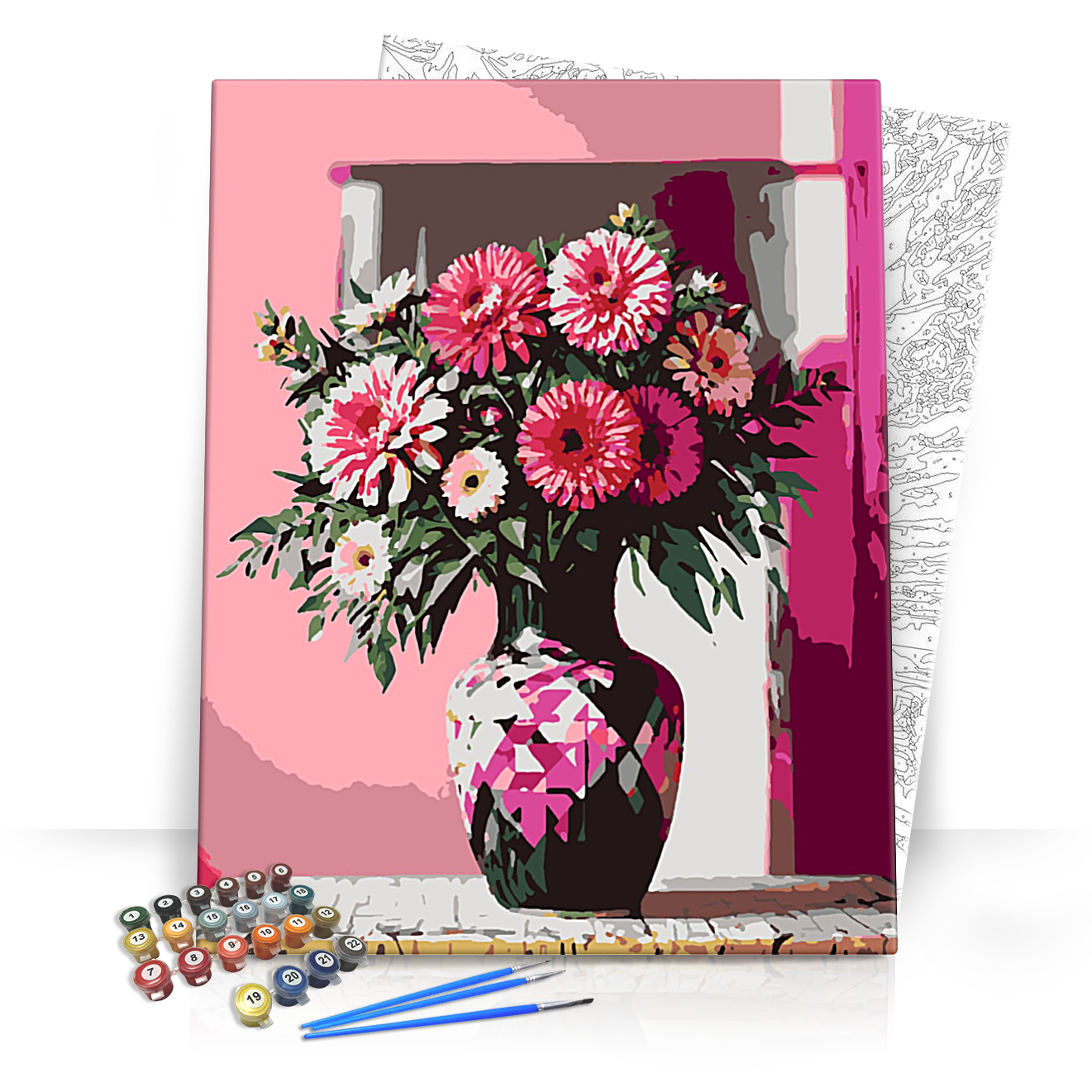 Rózsaszín árnyékok - számfestő készlet