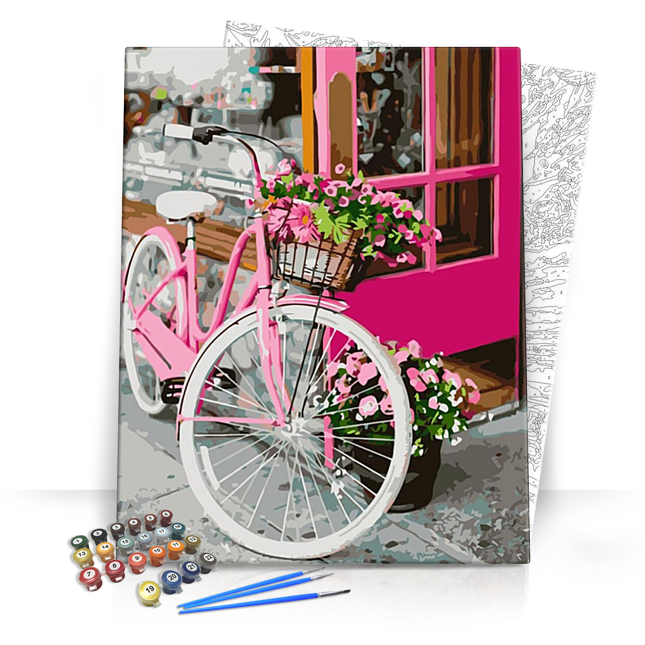 Rózsaszín bicikli - számfestő készlet
