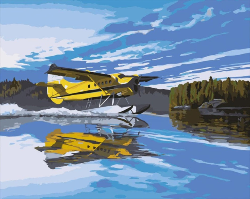 Sárga hidroplán - számfestő készlet