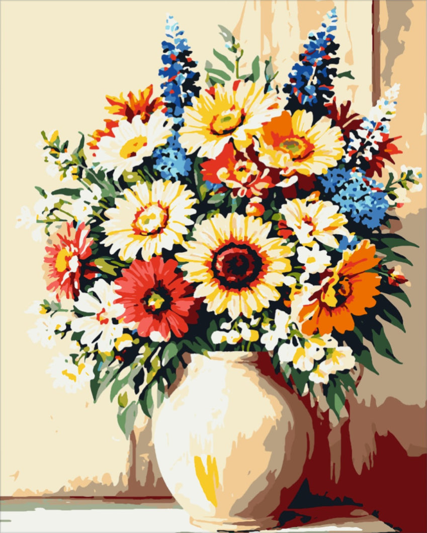 Sugárzó szirmok - számfestő készlet