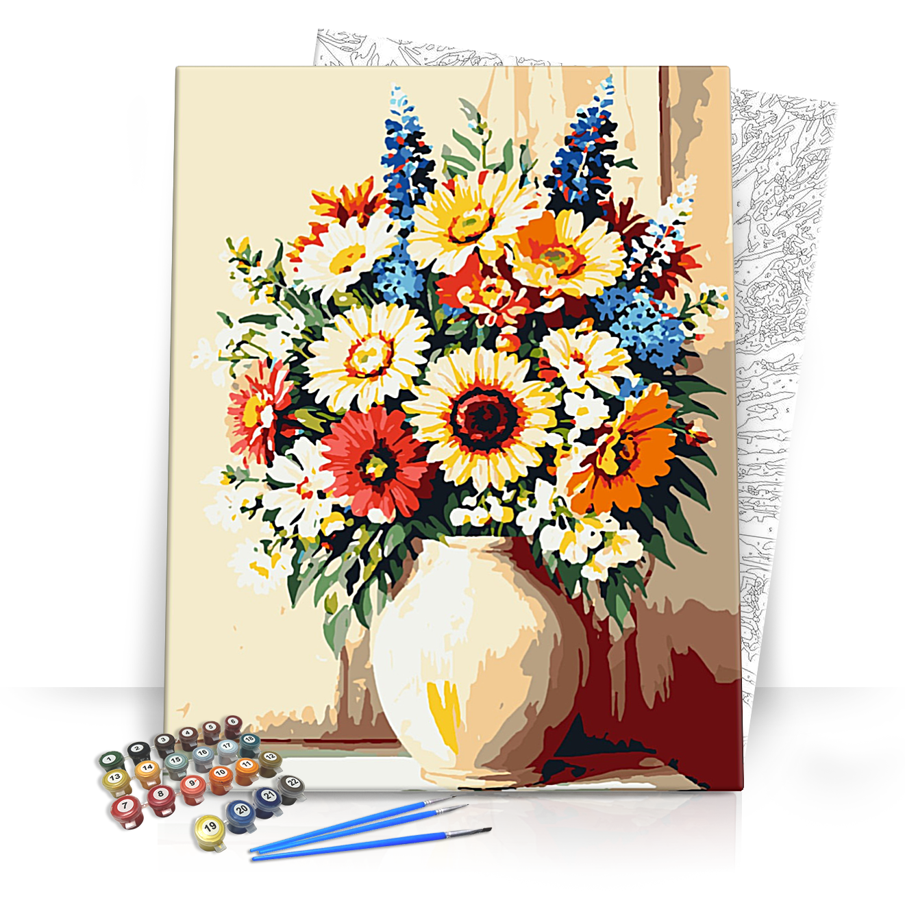 Sugárzó szirmok - számfestő készlet