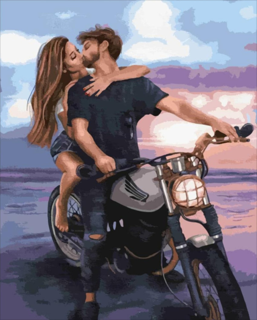 Szerelem a motoron - számfestő készlet