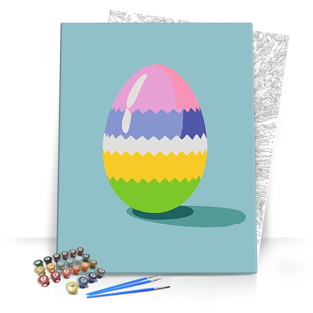 Színes Festett Tojás - húsvéti számfestő készlet