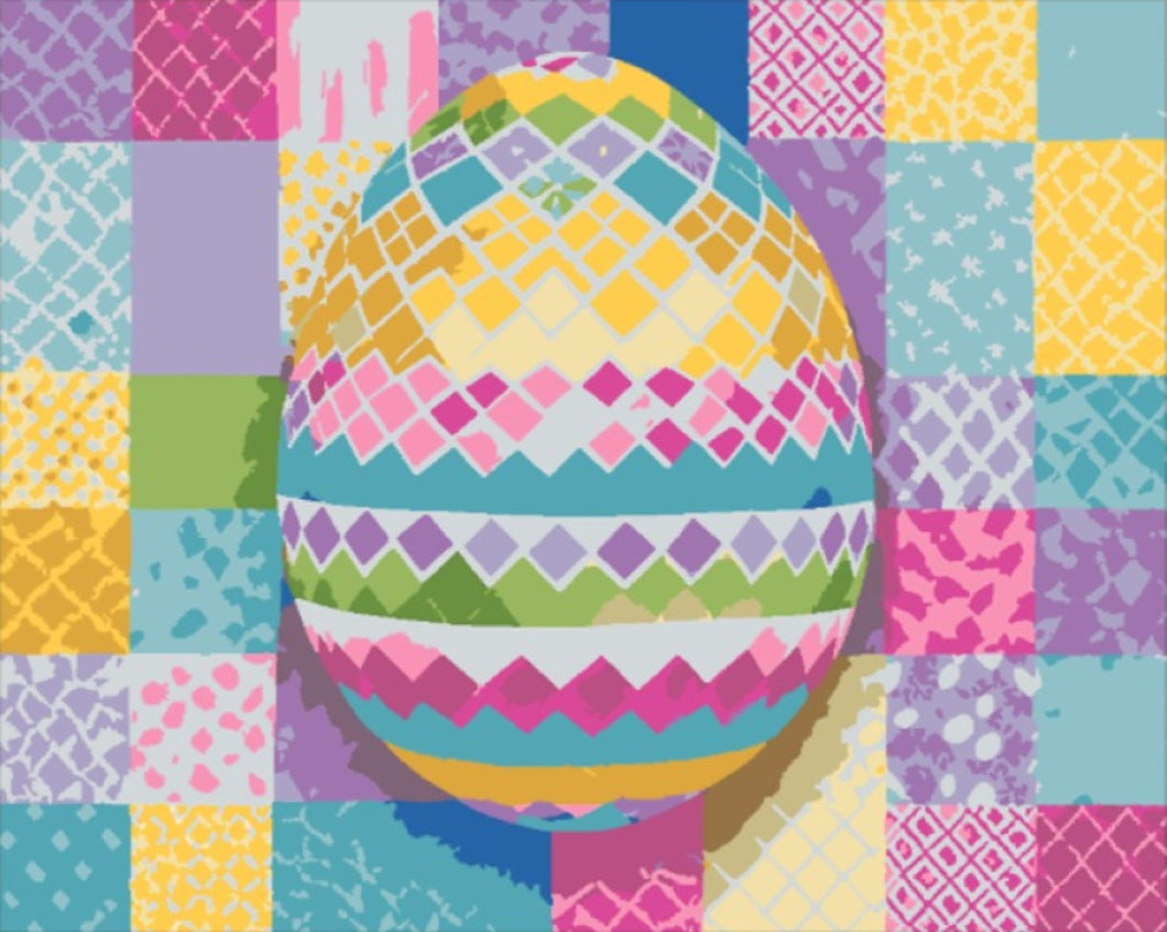 Színes Kockás Tojás - húsvéti számfestő készlet