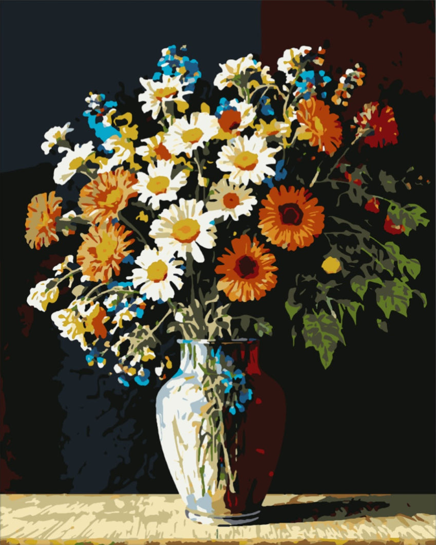 Színes margaréták harmóniája - számfestő készlet