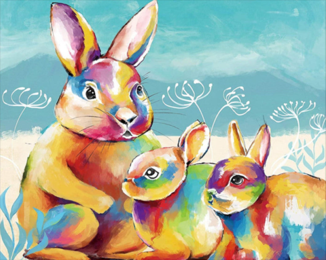 Színes Nyuszi Család - húsvéti számfestő készlet