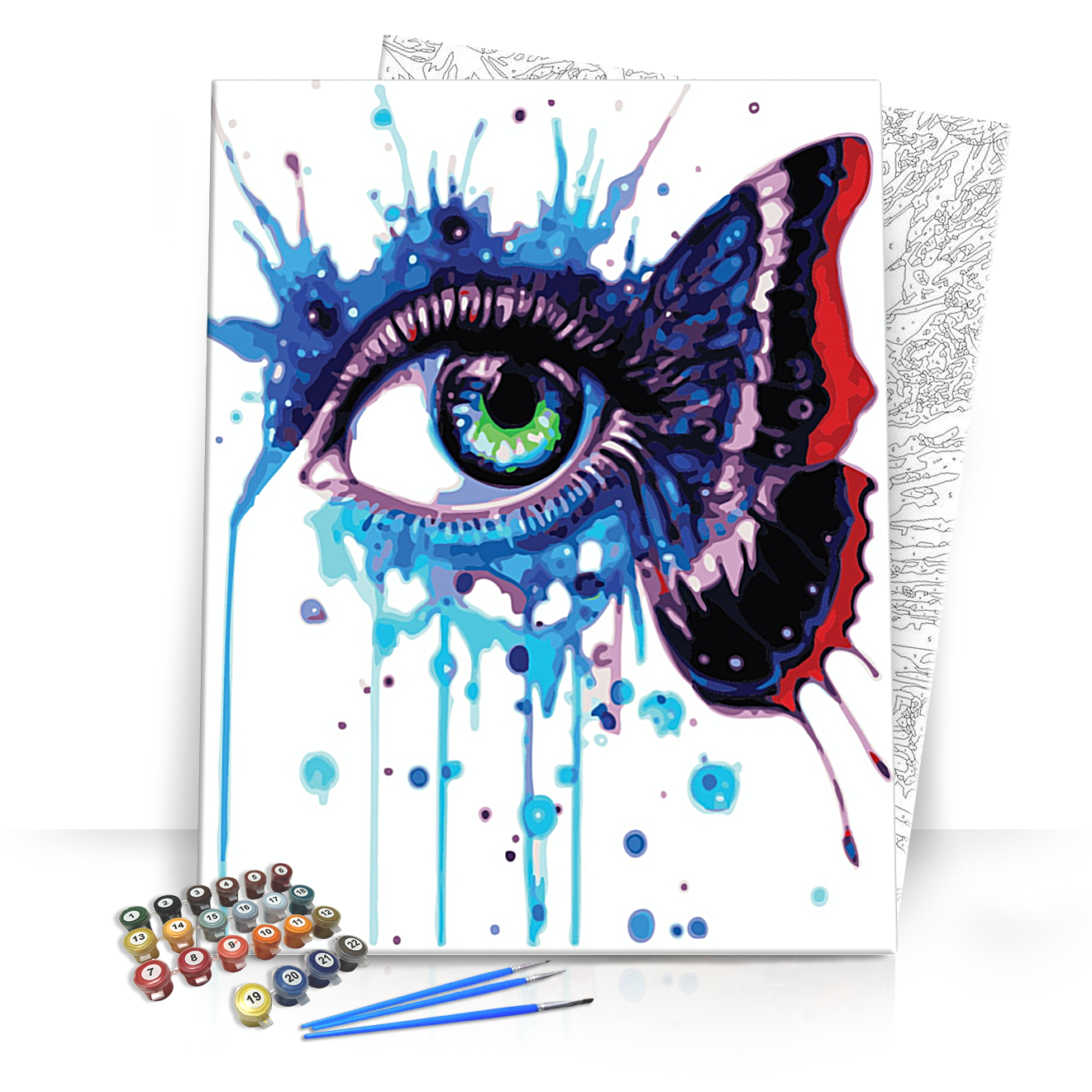 Színes Szem Pillangó - számfestő készlet