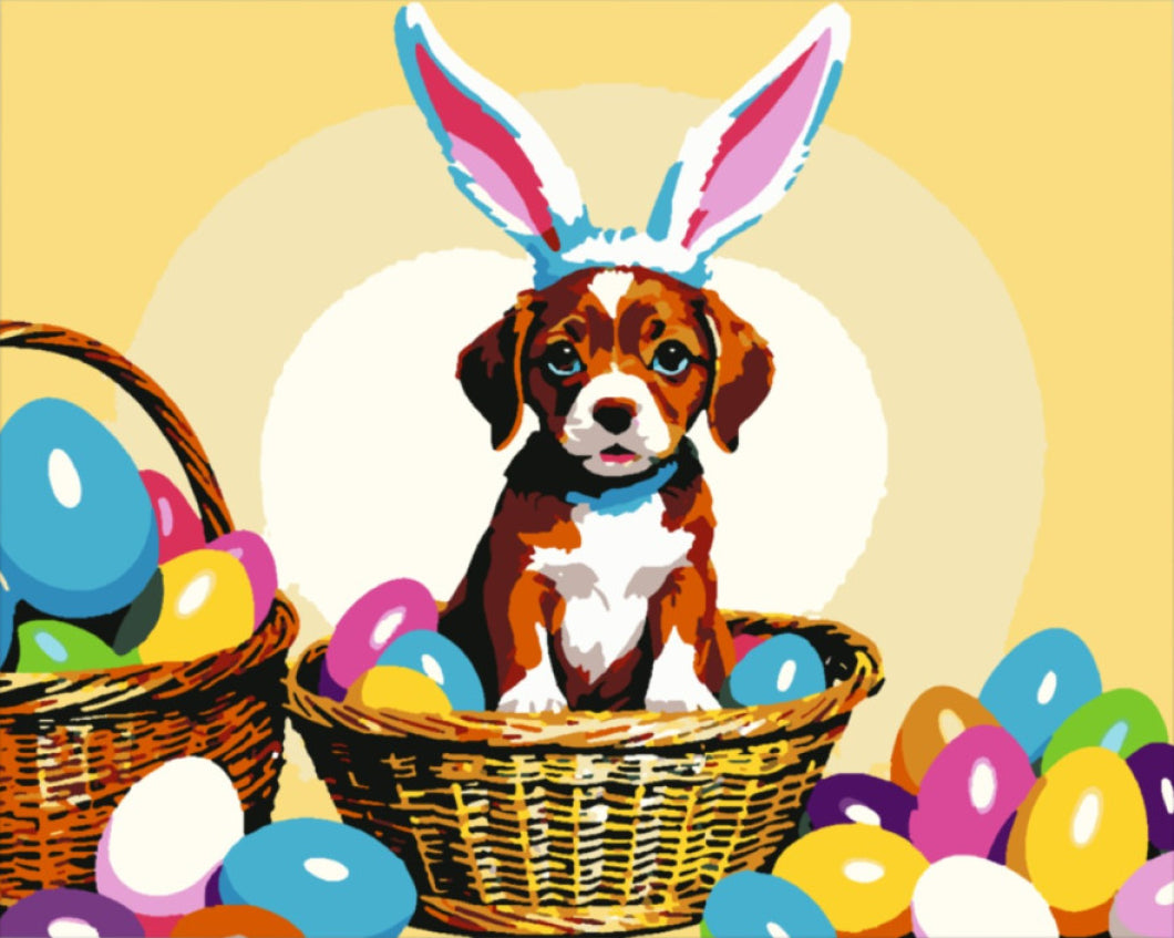 Színes Tojások Között - húsvéti számfestő készlet