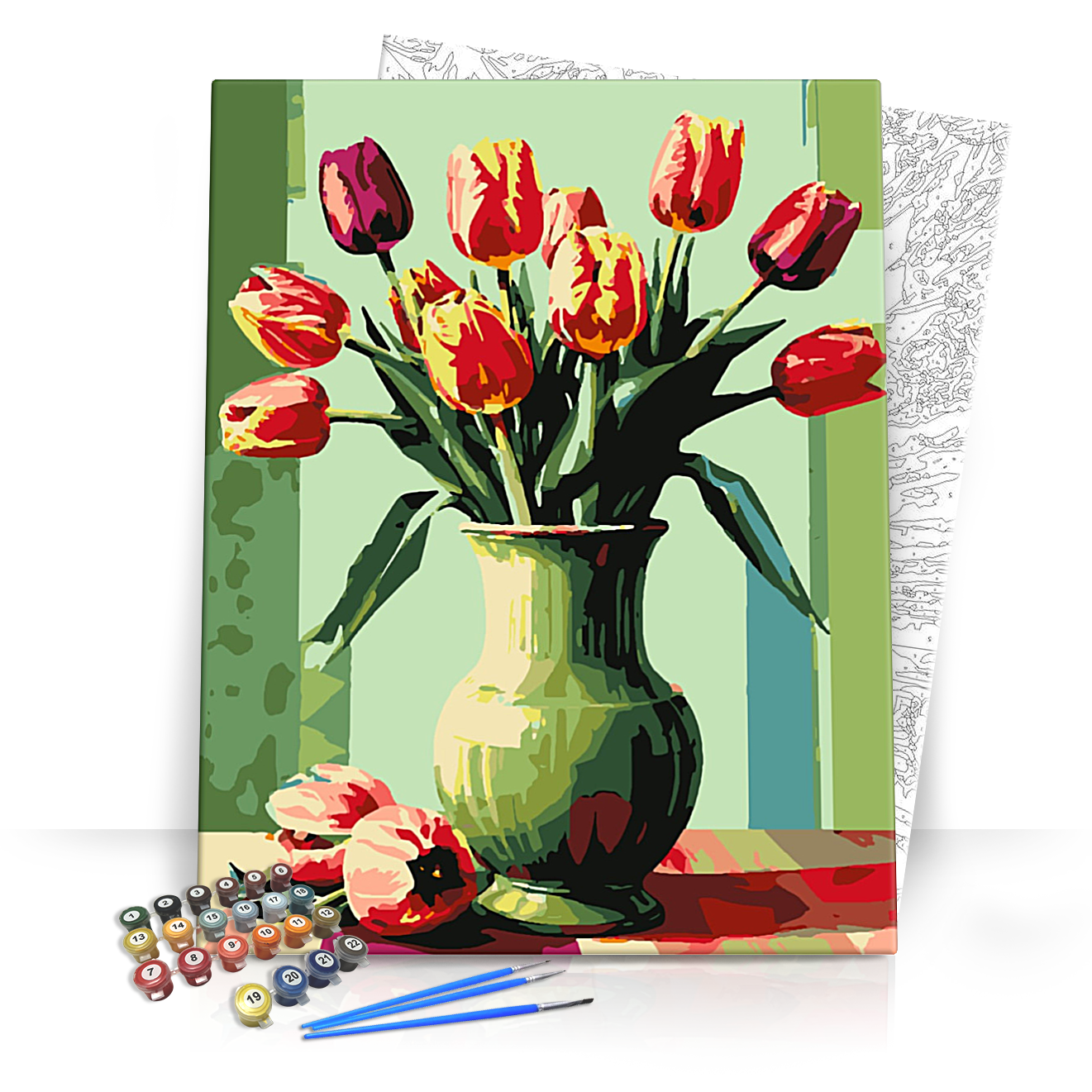 Színkavalkád vázában - számfestő készlet