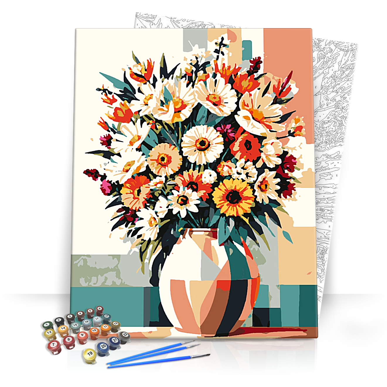 Színpompás csokor - számfestő készlet