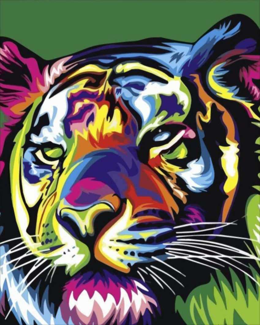 Szivárvány tigris - számfestő készlet