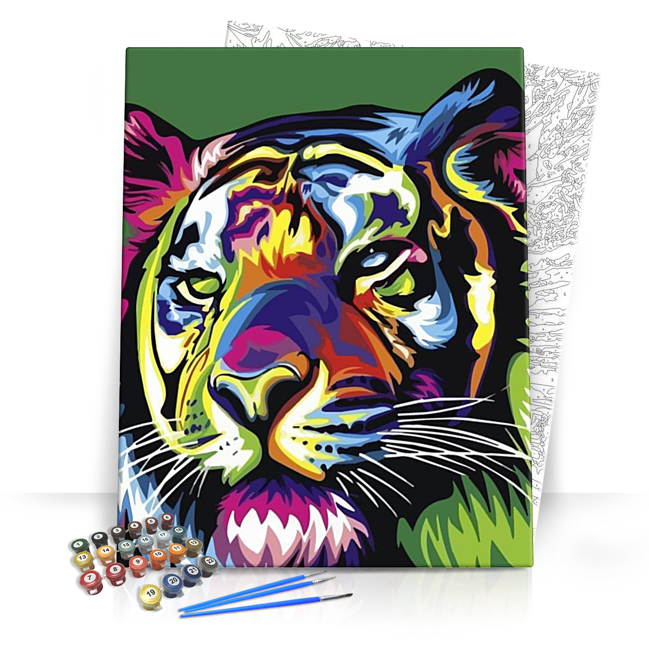 Szivárvány tigris - számfestő készlet