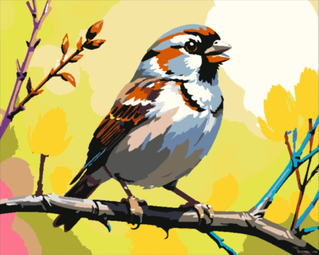 Tavaszi Madárka - húsvéti számfestő készlet