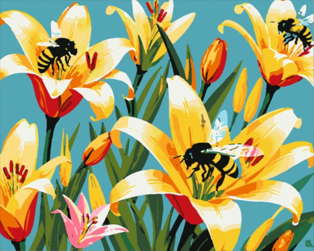 Tavaszi Virág Beporzás - húsvéti számfestő készlet