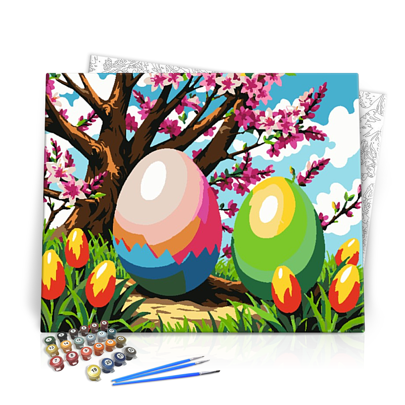 Tavaszi Virágok Között - húsvéti számfestő készlet