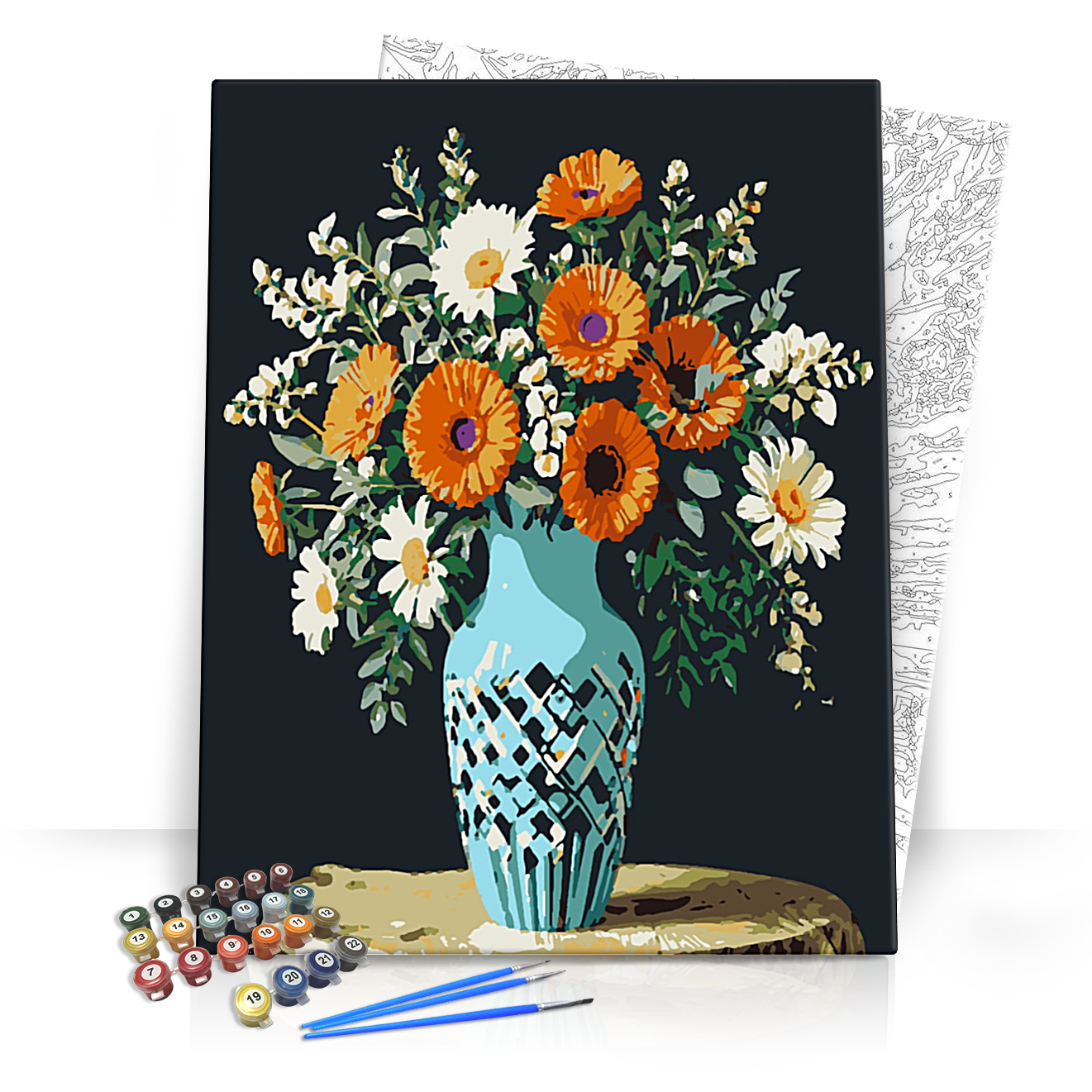 Tengerparti virágsziget - számfestő készlet