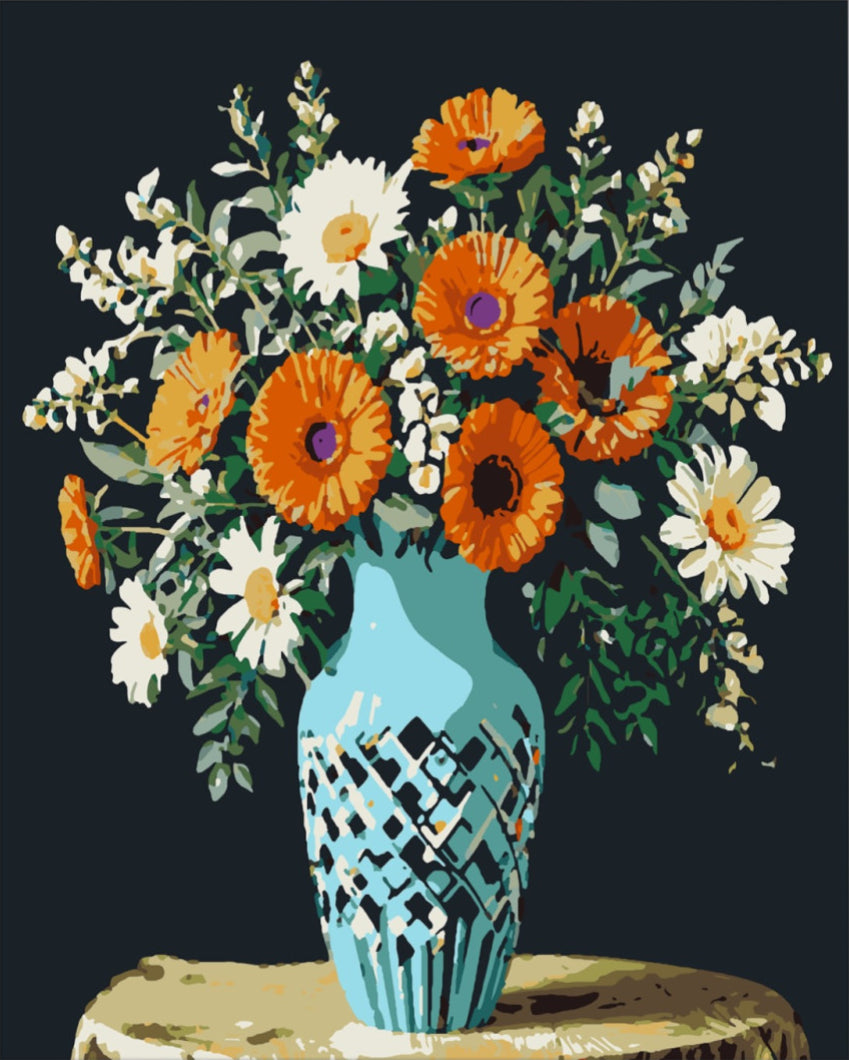 Tengerparti virágsziget - számfestő készlet