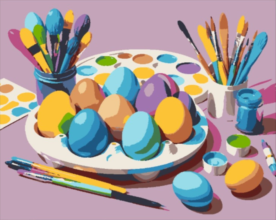 Tojásfestés - húsvéti számfestő készlet