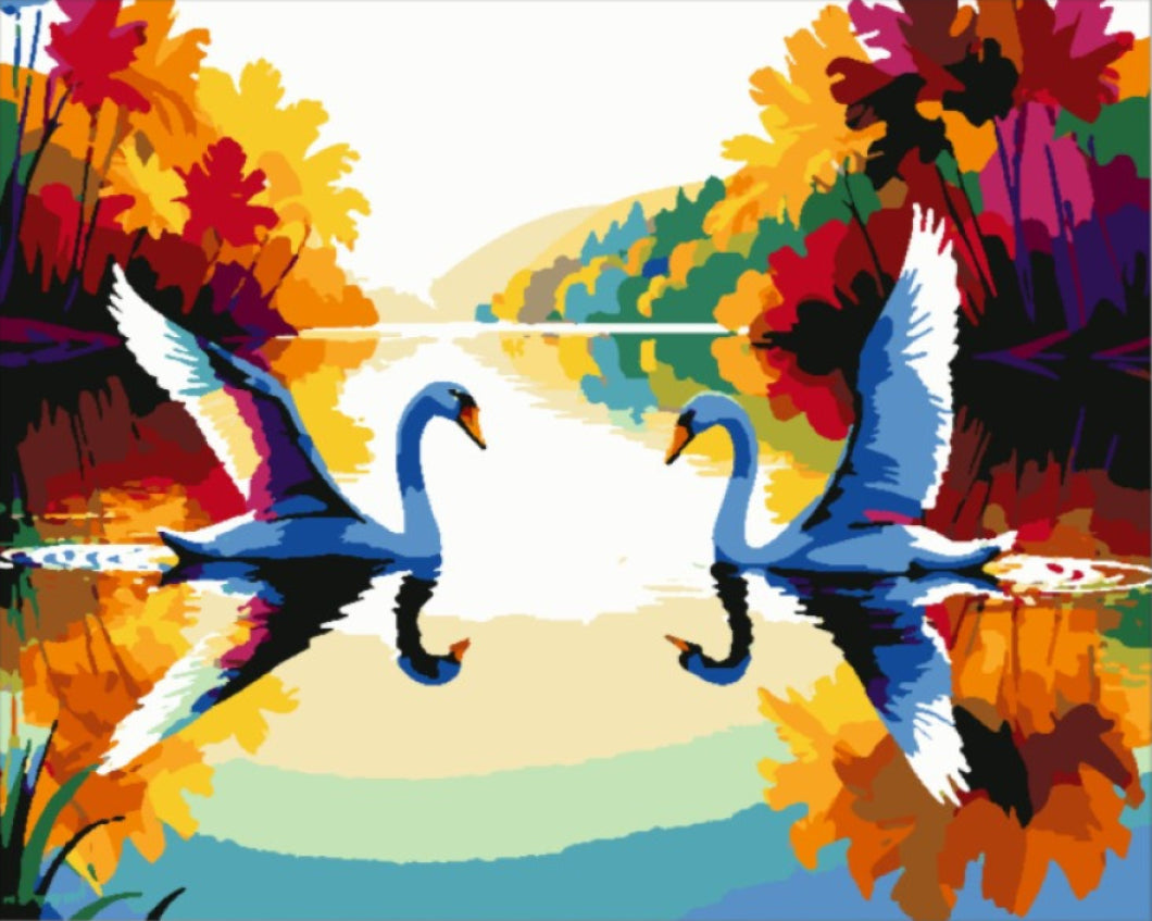 Tükröződés a Folyón - húsvéti számfestő készlet