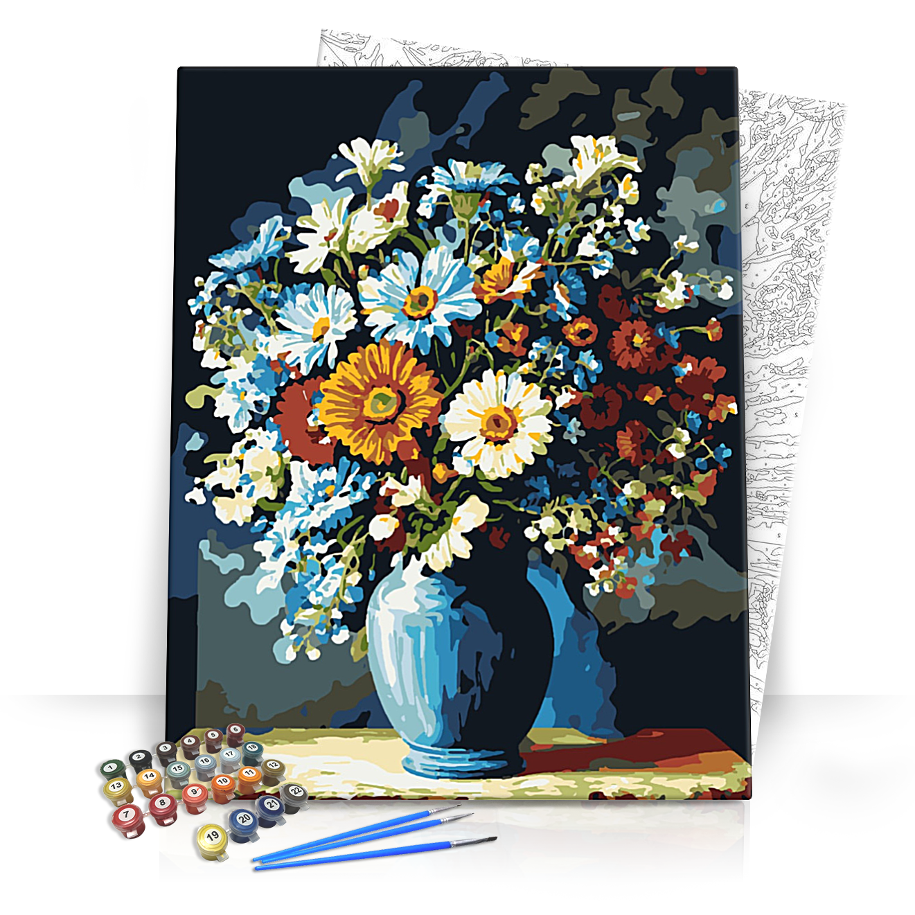 Tündöklő margaréták - számfestő készlet