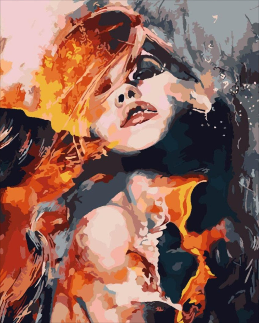 Tüzes lány - számfestő készlet