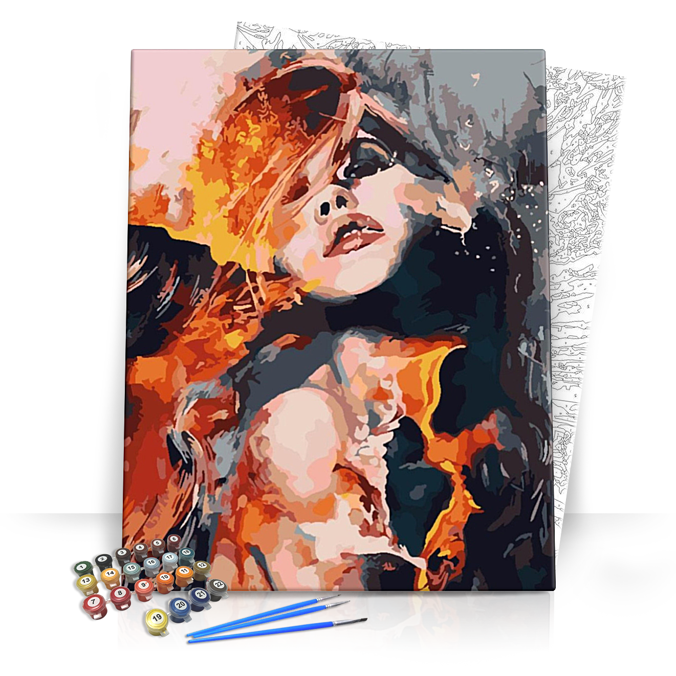 Tüzes lány - számfestő készlet