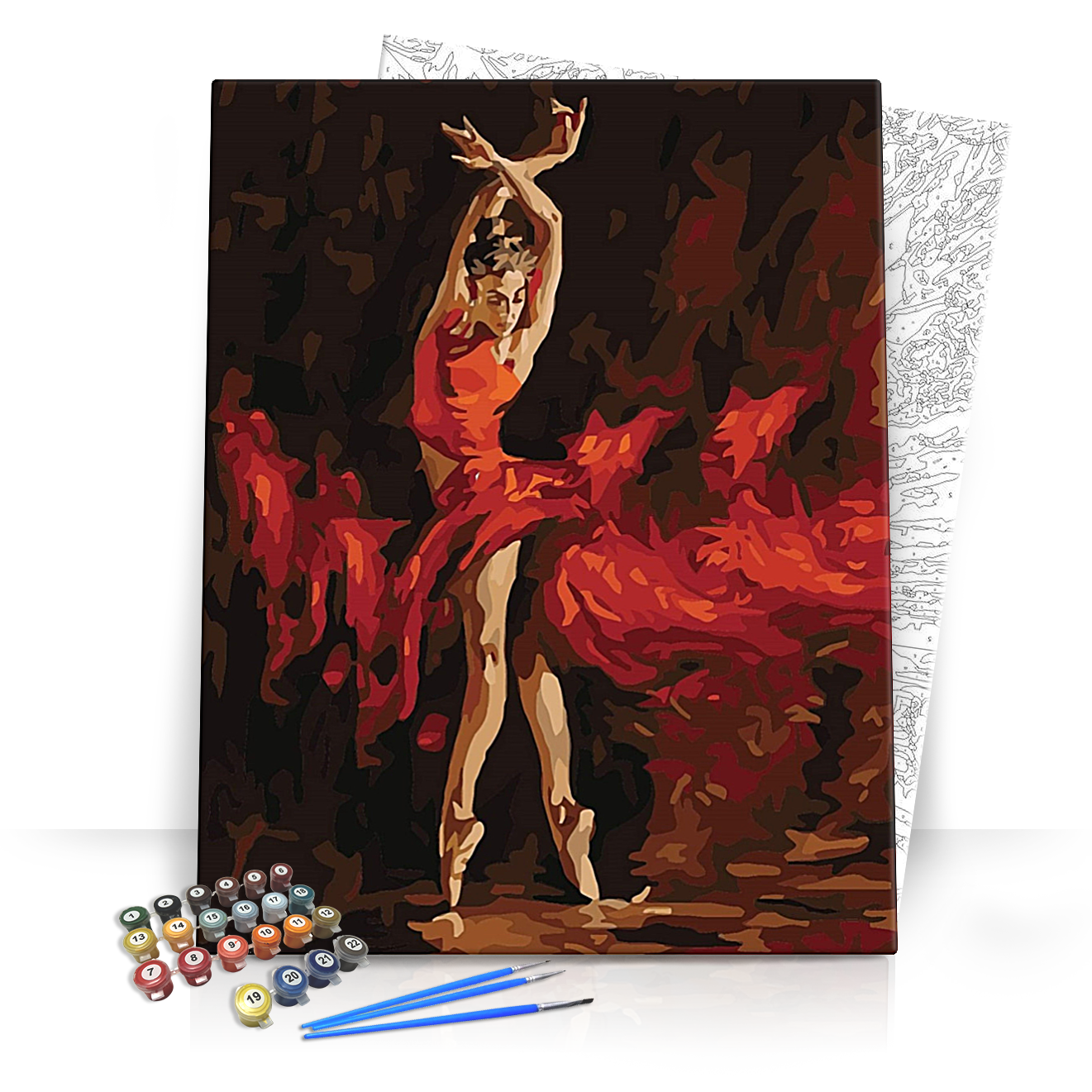 Tüzes Tánc - számfestő készlet