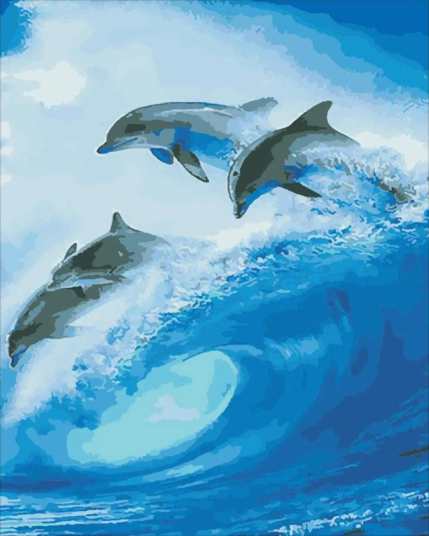 Ugró delfinek - számfestő készlet