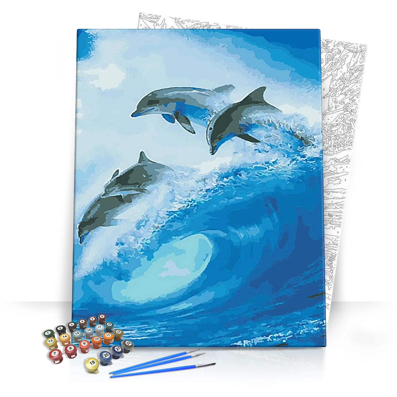 Ugró delfinek - számfestő készlet