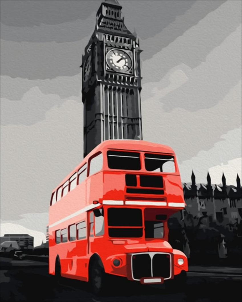 Utazás Piros Busszal - számfestő készlet