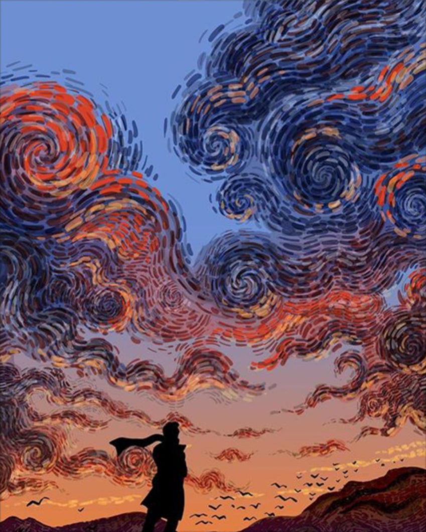 Van Gogh égbolt - számfestő készlet