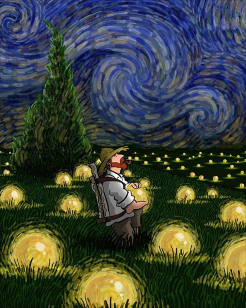 Van Gogh éjjeli fény - számfestő készlet