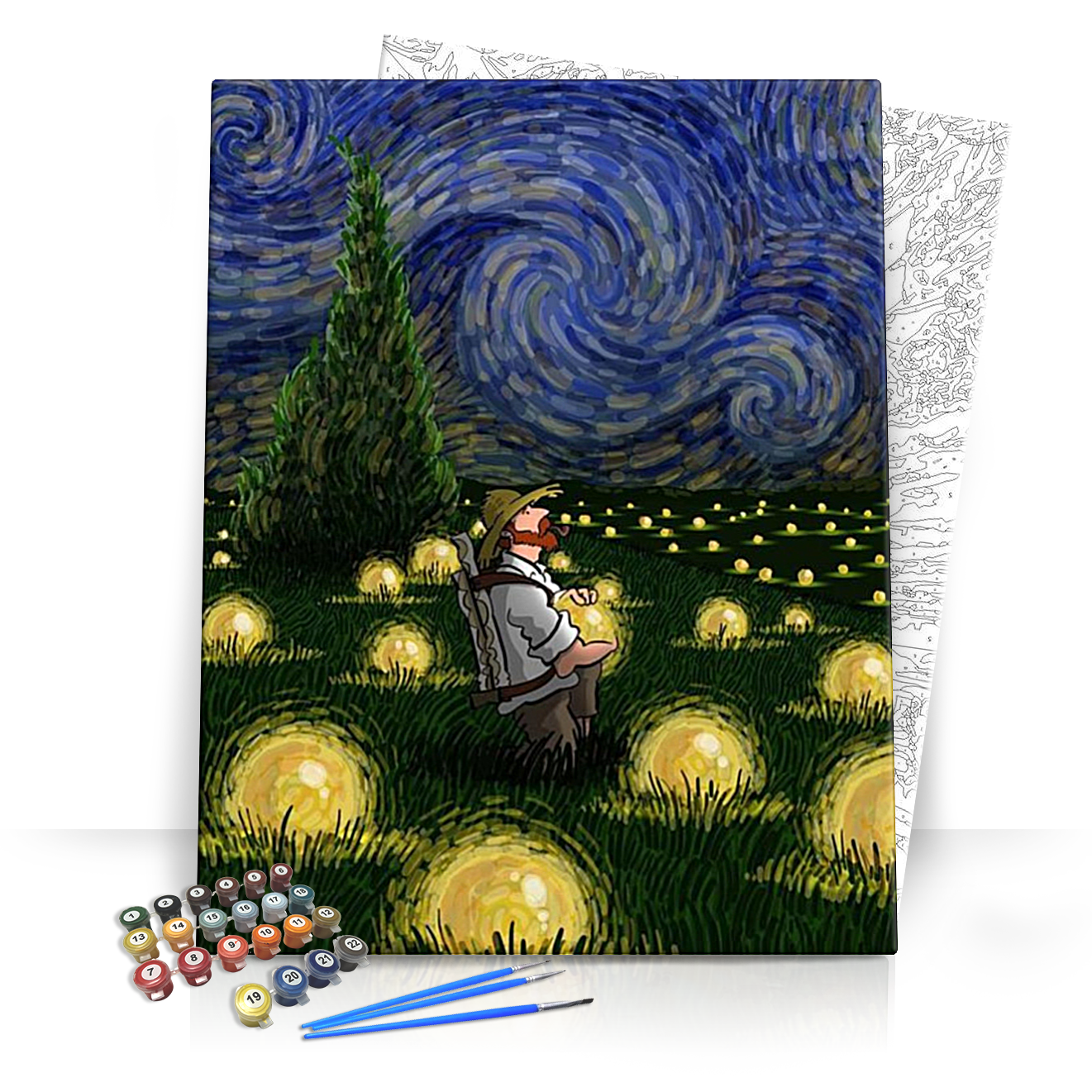 Van Gogh éjjeli fény - számfestő készlet