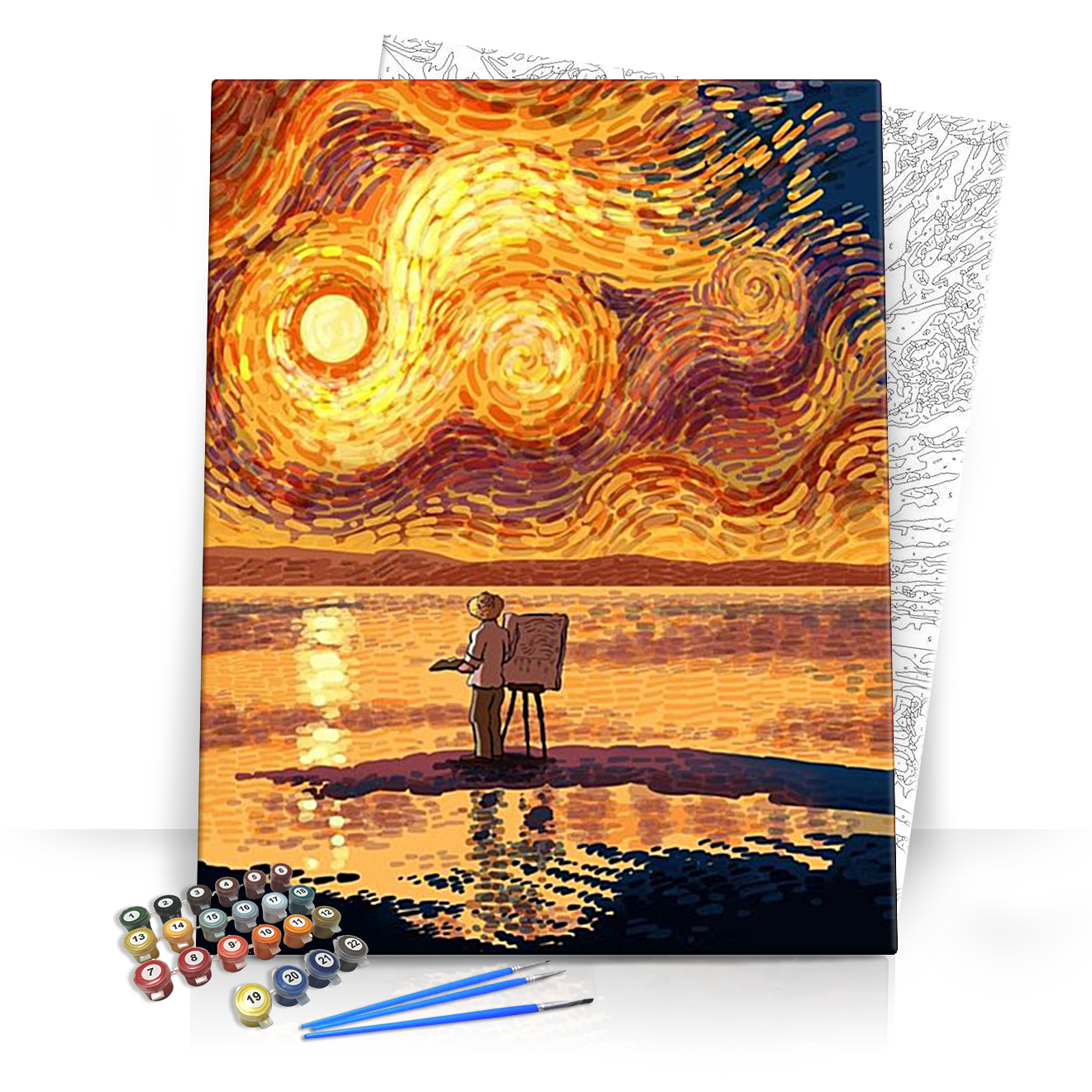 Van Gogh naplemente - számfestő készlet