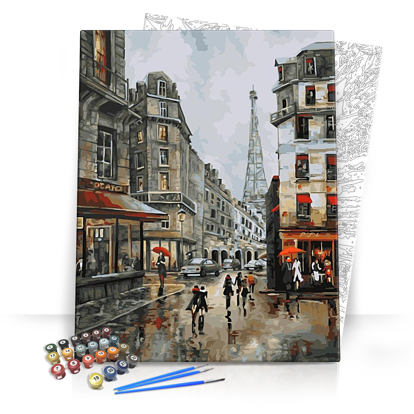 Városi zápor - számfestő készlet