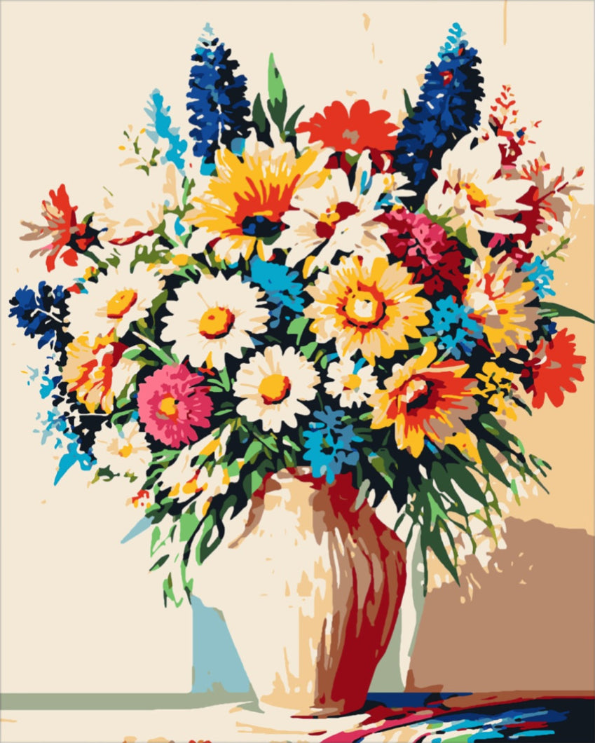 Vidám virágok - számfestő készlet