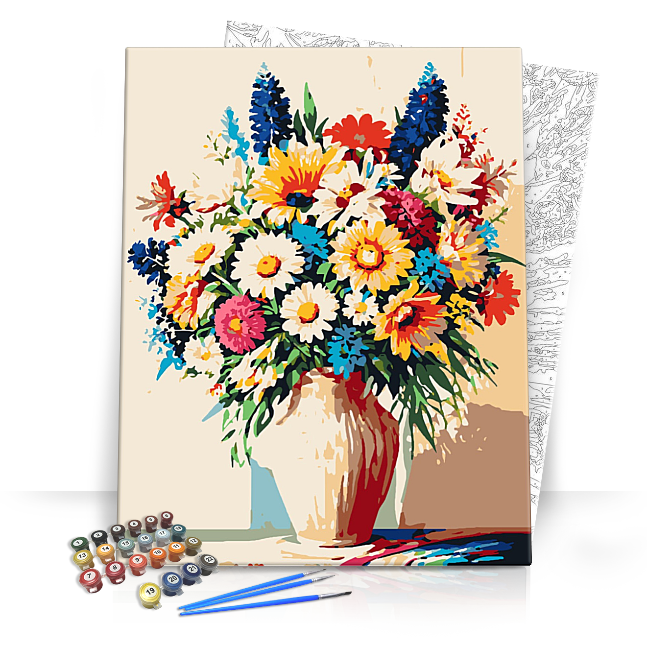 Vidám virágok - számfestő készlet